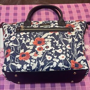 Trina Turk Floral Tote in Navy and Red